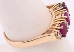 14 Karat Yellow Gold Contemporary Ruby and Diamond Ring - 2930910