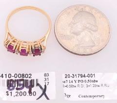14 Karat Yellow Gold Contemporary Ruby and Diamond Ring - 2930913