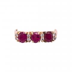 14 Karat Yellow Gold Contemporary Ruby and Diamond Ring - 2932481