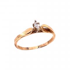 14 Karat Yellow Gold Diamond Solitaire Ring 0 10 Total Diamond Weight - 2942399