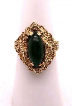 14 Karat Yellow Gold Fashion Jade Ring - 2737451