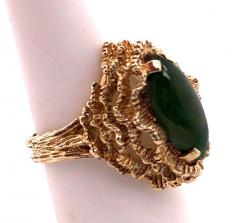 14 Karat Yellow Gold Fashion Jade Ring - 2737452