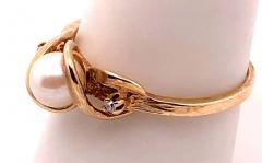 14 Karat Yellow Gold Fashion Pearl Ring with Round Diamonds - 2712926