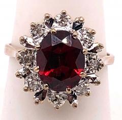 14 Karat Yellow Gold Fashion Ring with Ruby and Diamonds - 2940458