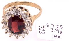 14 Karat Yellow Gold Fashion Ring with Ruby and Diamonds - 2940464