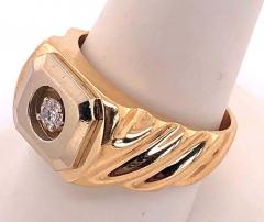 14 Karat Yellow Gold Fashion Ring with round Diamond - 2794763