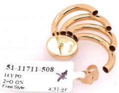 14 Karat Yellow Gold Free Style Onyx Earrings - 2931090