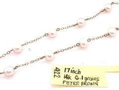 14 Karat Yellow Gold Peter Brown Pearl and Gold Link Necklace - 2940476