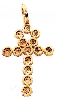 14 Karat Yellow Gold Religious Charm Pendant with Round Zirconium - 2733621