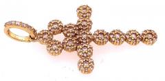 14 Karat Yellow Gold Religious Charm Pendant with Round Zirconium - 2733624