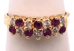 14 Karat Yellow Gold Ruby and Diamond Fashion Ring - 2940598