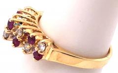 14 Karat Yellow Gold Ruby and Diamond Fashion Ring - 2940600