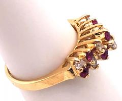 14 Karat Yellow Gold Ruby and Diamond Fashion Ring - 2940601