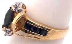 14 Karat Yellow Gold Sapphire Ring with Diamond Accents - 2837173