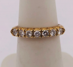 14 Karat Yellow Gold Seven Diamond Anniversary Ring Wedding Band 0 70 TDW - 2562670