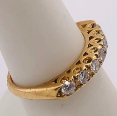 14 Karat Yellow Gold Seven Diamond Anniversary Ring Wedding Band 0 70 TDW - 2562708