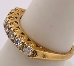 14 Karat Yellow Gold Seven Diamond Anniversary Ring Wedding Band 0 70 TDW - 2562711