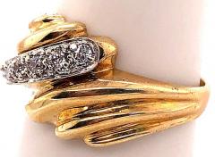 14 Karat Yellow and White Gold Fashion Ring with Round Diamonds - 2817210