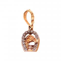 14 Karat Yellow and White Gold and Diamond Horseshoe Charm Pendant - 2740452