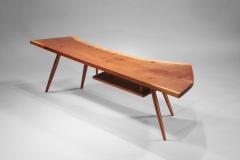 George Nakashima Slab Coffee Table with Magazine Shelf c 1950 - 16272