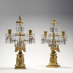  Messenger Phipson Pair of Lacquered Brass Or Molu Eagle Base Candelabra c 1820 - 26547