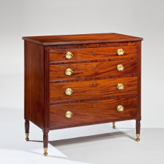 Very Fine Diminutive Federal Brass Inlaid Mahogany Chest of Drawers - 26548