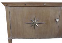 A French 2 Door Cerused Oak Sideboard with Silver Leaf Star Relief Motifs - 29341