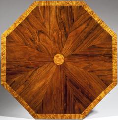 Rare Fine Rosewood Spalted Satinwood Faux Grained Octagonal Drum Table - 29951