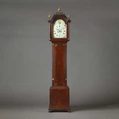 Elnathan Taber Rare Federal Inlaid Tall Case Clock With Works By Elnathan Taber - 30650