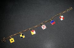 14K Enamel I LOVE U Nautical Flags Bracelet Semaphores - 2376289