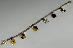 14K Enamel I LOVE U Nautical Flags Bracelet Semaphores - 2376292