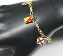 Vintage Enamel Flag Charm Necklace / Bracelet – You Choose the