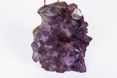 14K Gold Carved Jasper Bird on an Amethyst Rock Geode - 2592980