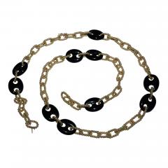 14K Gold and Onyx Convertible Necklace and Bracelet - 1210478