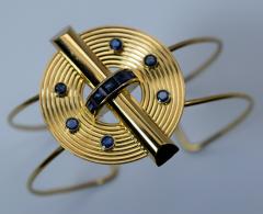 14K Gold and Sapphire Cuff Bracelet - 304880