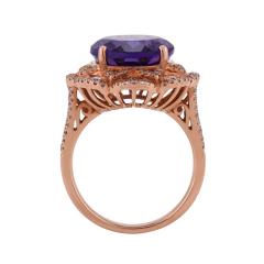 14K Rose Gold Amethyst Diamond Custom Ring - 4616912