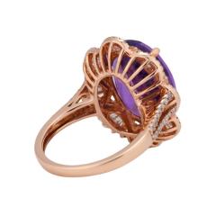 14K Rose Gold Amethyst Diamond Custom Ring - 4616915