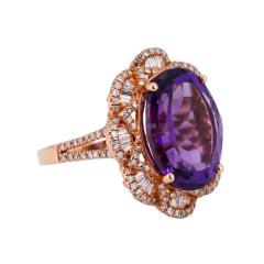 14K Rose Gold Amethyst Diamond Custom Ring - 4616916