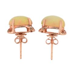 14K Rose Gold Ethiopian Opal Drop Earrings - 4738176