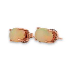 14K Rose Gold Ethiopian Opal Drop Earrings - 4738181