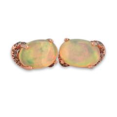 14K Rose Gold Ethiopian Opal Drop Earrings - 4738575
