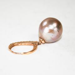 14K Rose Gold Pink Pearl Earrings 8 9g - 4738173