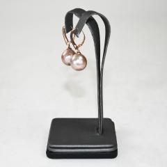 14K Rose Gold Pink Pearl Earrings 8 9g - 4738175