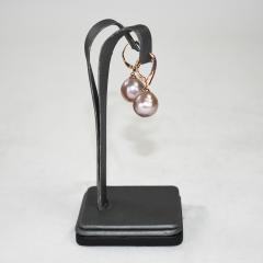 14K Rose Gold Pink Pearl Earrings 8 9g - 4738182
