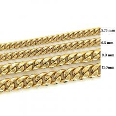 14K Solid Gold Miami Cuban link Chain 8 Inches 5 75 13 5 MM - 3772556