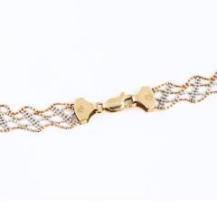 14K Two Tone Yellow White Gold Beaded Necklace - 4715082