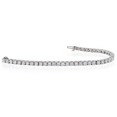 14K WHITE GOLD 10 65CTS ROUND CUT STRAIGHT LINE TENNIS BRACELET - 2363147