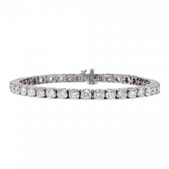 14K WHITE GOLD 10 65CTS ROUND CUT STRAIGHT LINE TENNIS BRACELET - 2366595