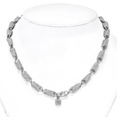 14K WHITE GOLD 15 68CTS DIAMOND LINK CHAIN NECKLACE - 2562777