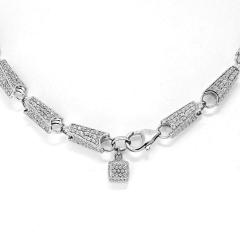14K WHITE GOLD 15 68CTS DIAMOND LINK CHAIN NECKLACE - 2562791